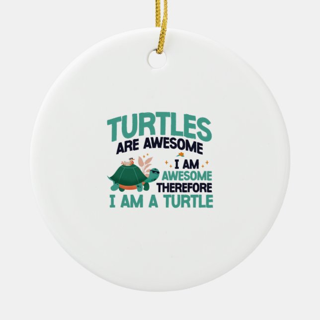 Sea Turtle Tortoise Turtles Are Copy Ceramic Ornament (Front)