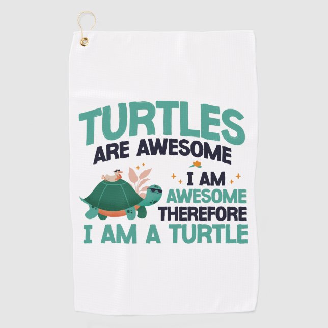 Sea Turtle Tortoise Turtles Are Golf Towel (Front)