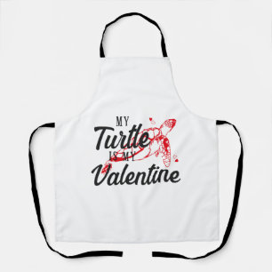 Sea Turtle Tortoise Valentines Day Apron