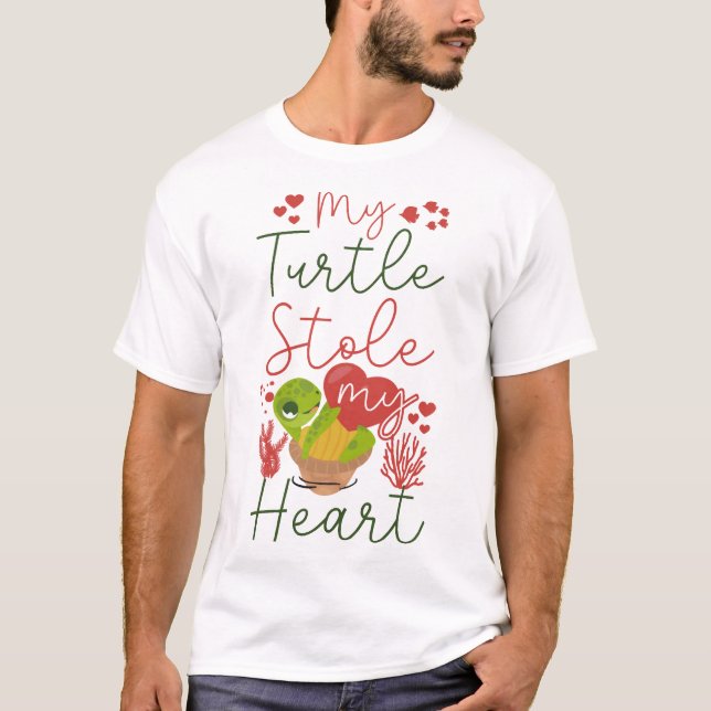 Sea Turtle Tortoise Valentines Day Copy T-Shirt (Front)