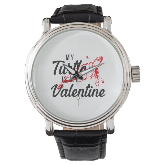 Sea Turtle Tortoise Valentines Day          Watch (Front)