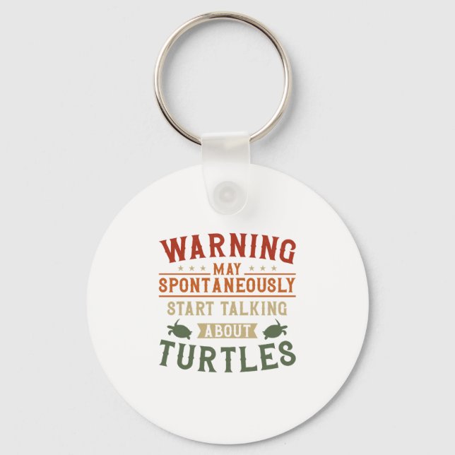 Sea Turtle Tortoise Warning May Copy Copy Key Ring (Front)