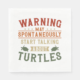 Sea Turtle Tortoise Warning May Napkin