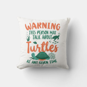 Sea Turtle Tortoise Warning This Cushion