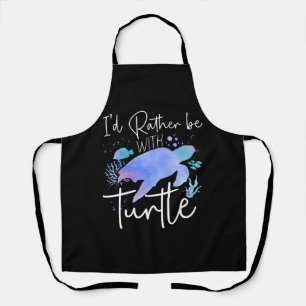 Sea Turtle Tortoise Watercolor I'd  Apron