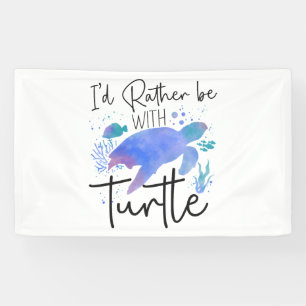 Sea Turtle Tortoise Watercolor I'd Banner