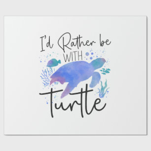 Sea Turtle Tortoise Watercolor I'd Wrapping Paper