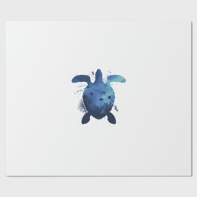 Sea Turtle Tortoise Wrapping Paper (Flat)
