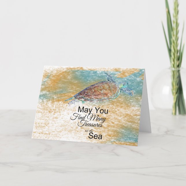 Sea Turtle Treasures at The Sea | Greeting Card (Front)
