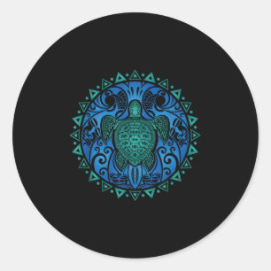 Sea Turtle Tribal Hawaiian Hawaii Turtles Lover Gi Classic Round Sticker