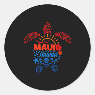 Sea turtle tropical hawaii summer beach vacation classic round sticker