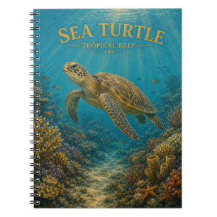 Sea Turtle Tropical Reef Watercolor GeoSaga Notebook