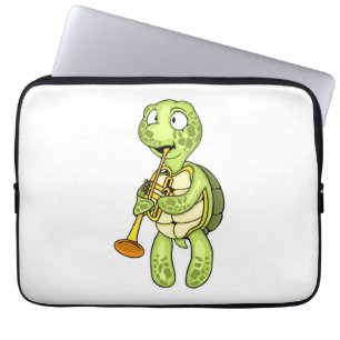 Sea Turtle Trumpet Player Kids Music Orchestra Laptop Sleeve