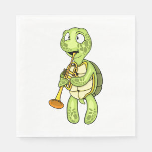 Sea Turtle Trumpet Player Kids Music Orchestra Napkin