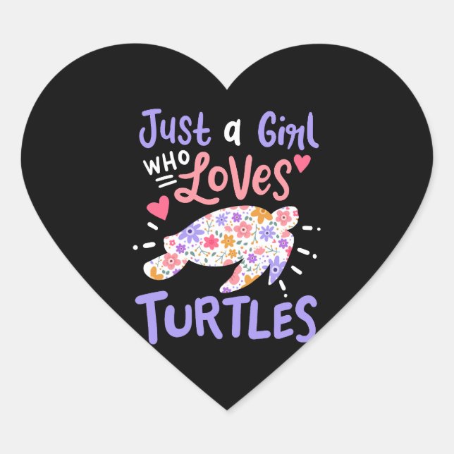 Sea Turtle Turtle Lover Heart Sticker (Front)