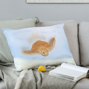 Sea Turtle under Water.  Decorative Cushion