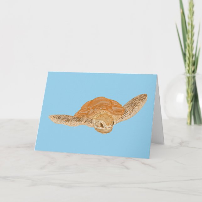 Sea Turtle under Water - transparent.   Card (Front)