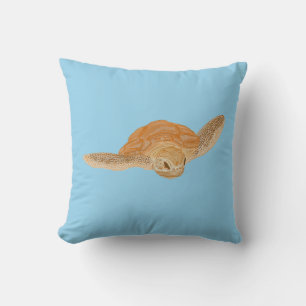 Sea Turtle under Water - transparent.   Cushion