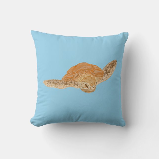 Sea Turtle under Water - transparent.   Cushion (Front)