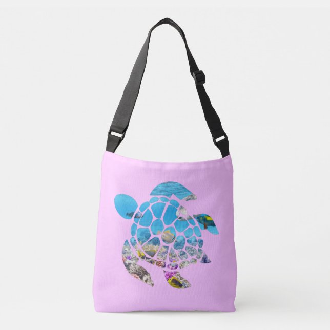Sea Turtle Underwater Crossbody Bag (Front)