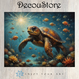 Sea Turtle Underwater Decoupage Tissue Paper
