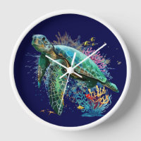 Sea turtle underwater watercolor Style