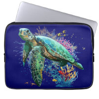 Sea turtle underwater watercolor Style