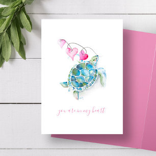 Sea Turtle Valentines Day Card