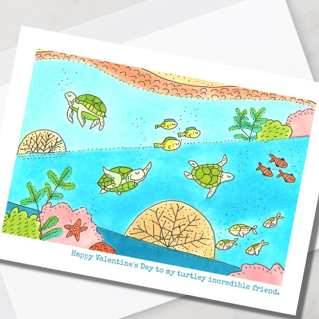 Sea Turtle Valentine's Day Holiday Card (Creator Uploaded)