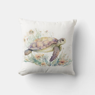 Sea Turtle Watercolor Cushion