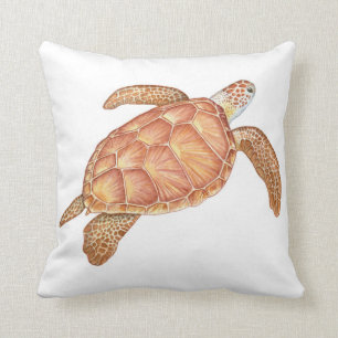 Sea Turtle Watercolor Cushion
