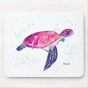 Sea turtle watercolor tortoise tropical beach mouse pad