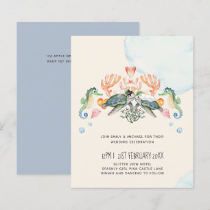 Sea Turtle Wedding Featuring Bride and Groom