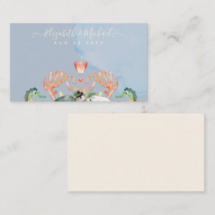Sea Turtle Wedding Featuring Bride and Groom Business Card