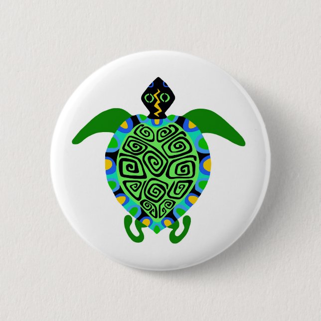 Sea TURTLE- Wildlife warrior - Nature - Wildlife 6 Cm Round Badge (Front)