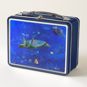Sea Turtle WIND ON THE WATER Metal Lunch Box