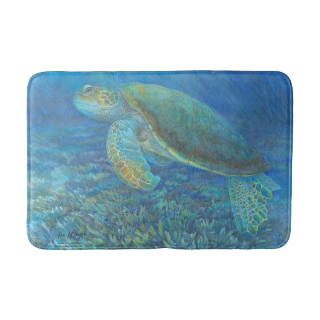 Sea turtle with personality bath mat (Front)
