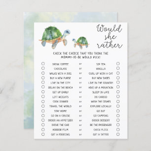 Sea turtle - Would She Rather Baby Shower Game