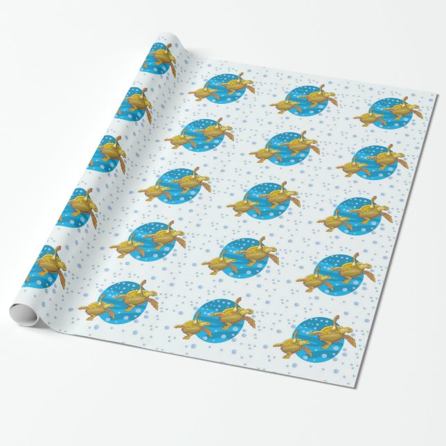 Sea Turtle Wrapping Paper (Unrolled)