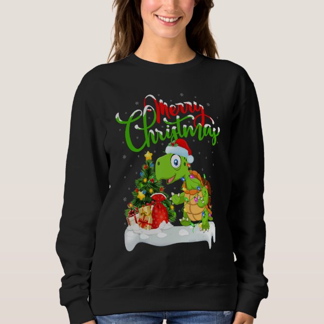 Sea Turtle  Xmas Decorations Santa Sea Turtle Chri Sweatshirt (Front)