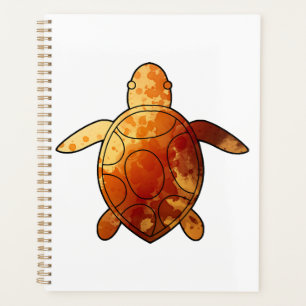 Sea Turtle yellow watercolor Planner