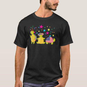 Sea Turtles 4th Of July American USA Flag Patrioti T-Shirt