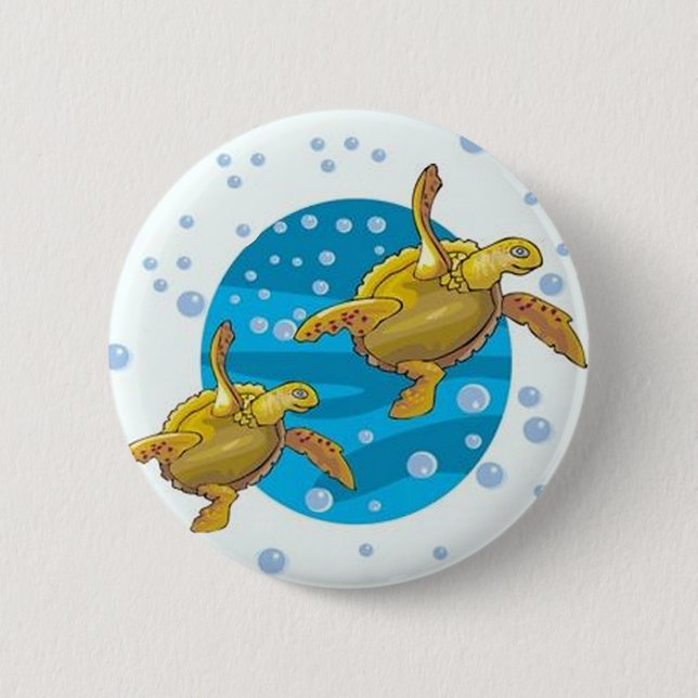 Sea Turtles 6 Cm Round Badge (Front)