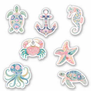 Sea Turtles Anchor Sea Horse Starfish Crab