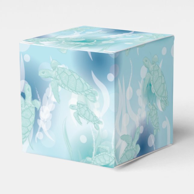 Sea Turtles Baby Shower Under the Sea Favour Box (Front Side)