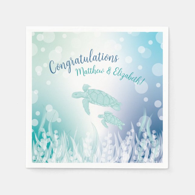 Sea Turtles Baby Shower Under the Sea Napkin (Front)