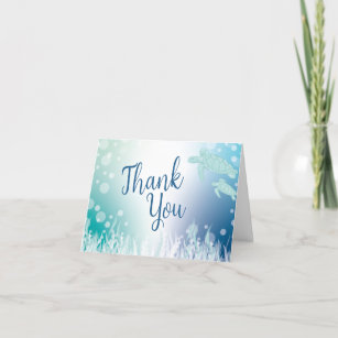 Sea Turtles Baby Shower Under the Sea Thank You Card