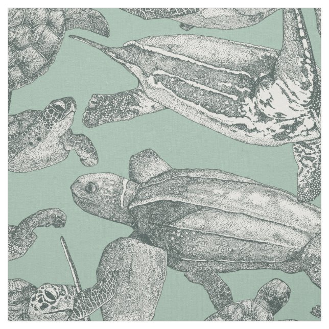 sea turtles balsam duck egg fabric (Swatch)