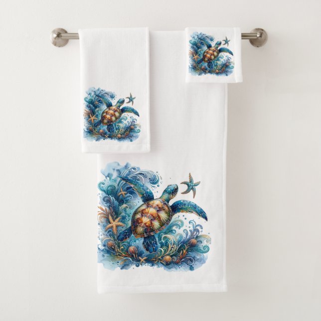 Sea Turtles  Bath Towel Set (Insitu)
