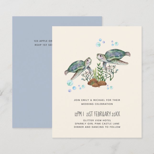 Sea Turtles Beach Wedding (Front/Back)